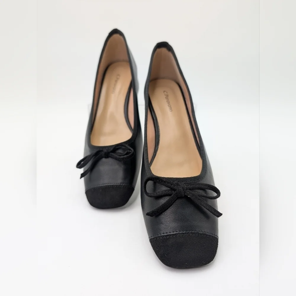 NWOT C. Paravano Toe Bowknot Ballet Flats Size US 8.5 EU 39 - Picture 10 of 16